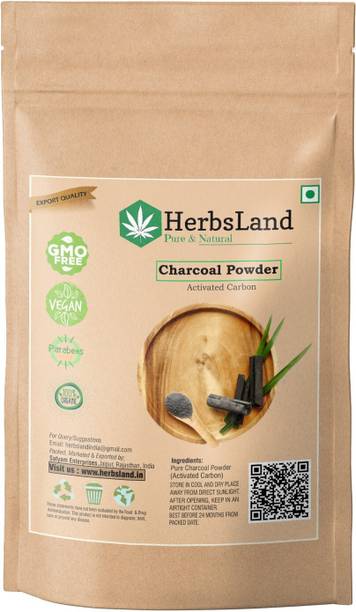 HerbsLand 100% Organic Activated Carbon(Charcoal) Powder