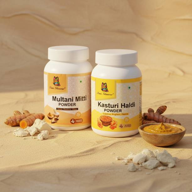 Paris Glamour Combo of Multani Mitti Powder and Kasturi Haldi Powder Facepack (2*100 g Each)