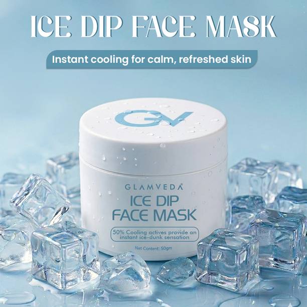 GLAMVEDA Hyaluronic Acid Ice Dip Cooling Face Mask for Hydration Tightening & Glow