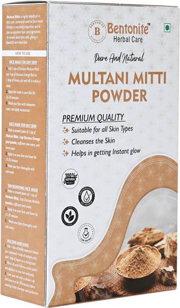 BENTONITE Natural Multani Mitti Powder | Fuller's Earth | For Face, Skin & Hair Care