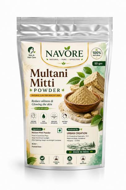 NAVORE Pure & Natural Multani Mitti Powder| Bentonite Clay | Great For Hair, Face,