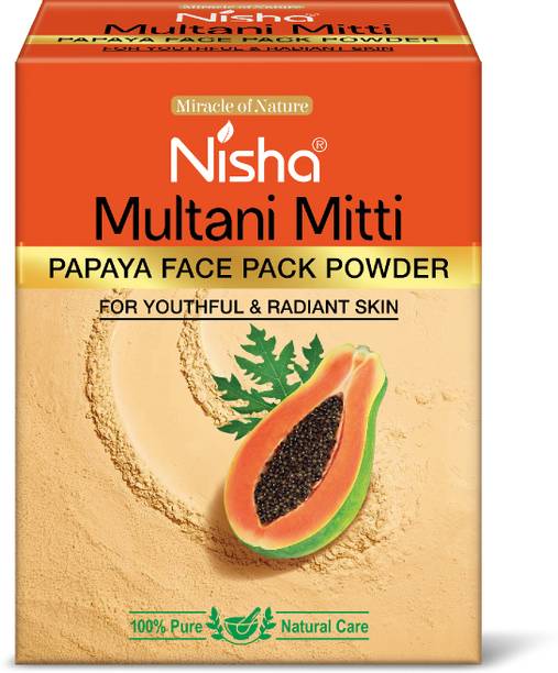 Nisha Papaya Multani Mitti Powder For Face Pack| Natural Oil Control,Acne, Tan Removal