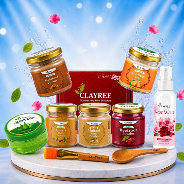 Clayree Organic Face Pack Powder Combo for Oil Control,Acne,Pimples,Brightening