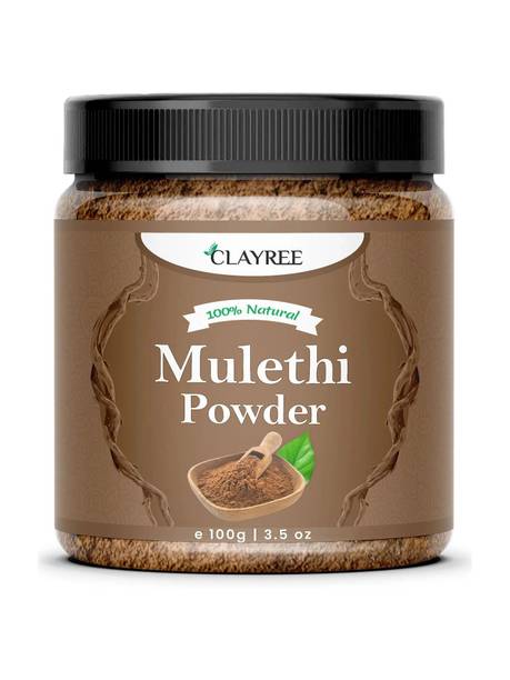 Clayree 100% Pure Mulethi Powder | Licorice Root Powder for Skin Whitening,Hair Growth