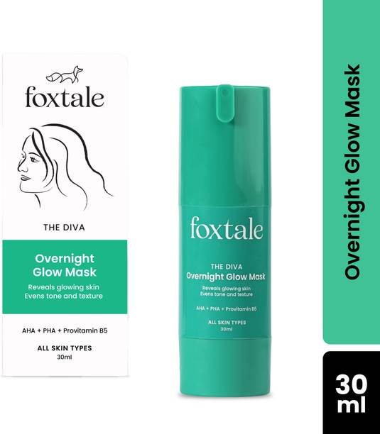Foxtale 4% Glycolic Acid Overnight Glow Mask with 3% Lactic Acid Reduces Blackheads