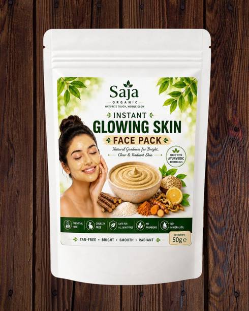 Saja Organic Natural Face Pack 50g with Turmeric, Rice Powder & Milk