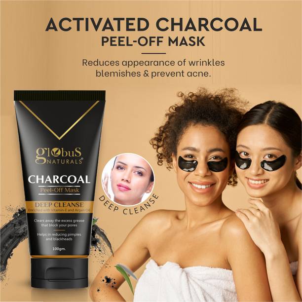 Globus Naturals Charcoal Peel Off Mask Enriched with Vitamin-E and Argan