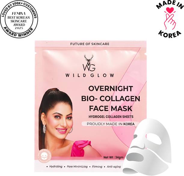 WILDGLOW Korean Glass Skin Bio-Collagen Overnight Face Mask Pack of 1