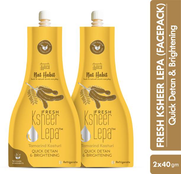 Nat Habit Tamarind Kasturi Lepa Quick De Tan Face Pack| Skin Brightening & Clear Spots