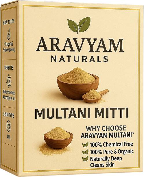 Aravyam naturals Multani Mitti Powder for Face & Skin Care | Natural Oil Control