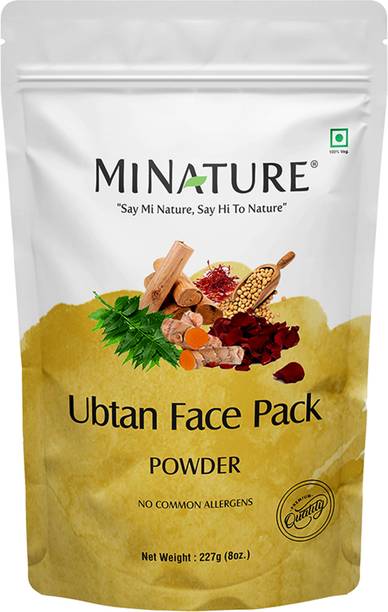 mi nature Ubtan Face Pack|Turmeric, Chickpeas , Neem, sandalwood, Saffron, Rose|227g/ 8oz