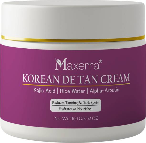 Maxerra Korean De Tan Cream with Kojic Acid, Rice Water & Alpha Arbutin