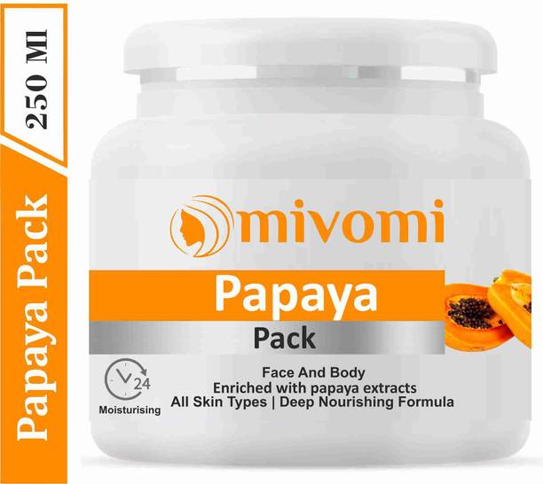 MIVOMI Papaya Face Pack Cream Mask for All Skin Types No Parabens And Sulphate