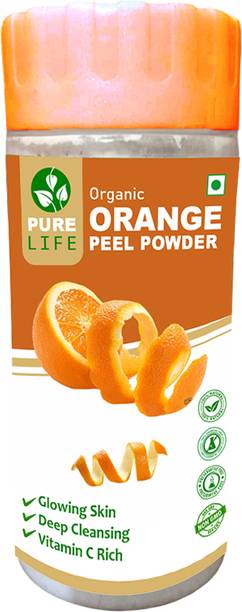 Pure Life ORGANIC ORANGE PEEL POWDER FOR GLOWING SKIN, DEEP CLEANSING, VITAMIN C RICH