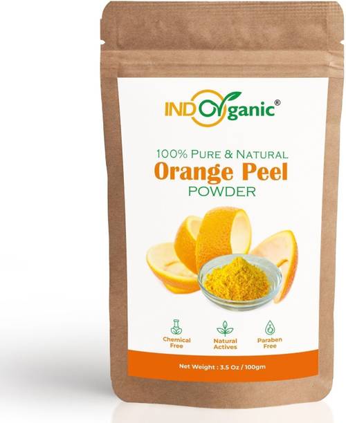 Indo Organic Orange Peel Face Pack Powder For Tan Removal,Glowing Skin &Cleanse,Scars Removal