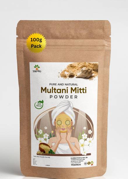 Trivang Pure & Natural Multani Mitti Powder| Bentonite Clay | Great For Hair, Face, Skin