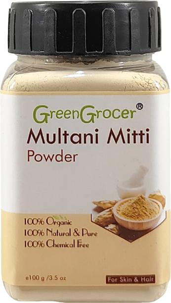 GreenGrocer 100% Pure Multani Mitti Powder For Skin And Hair 100g.