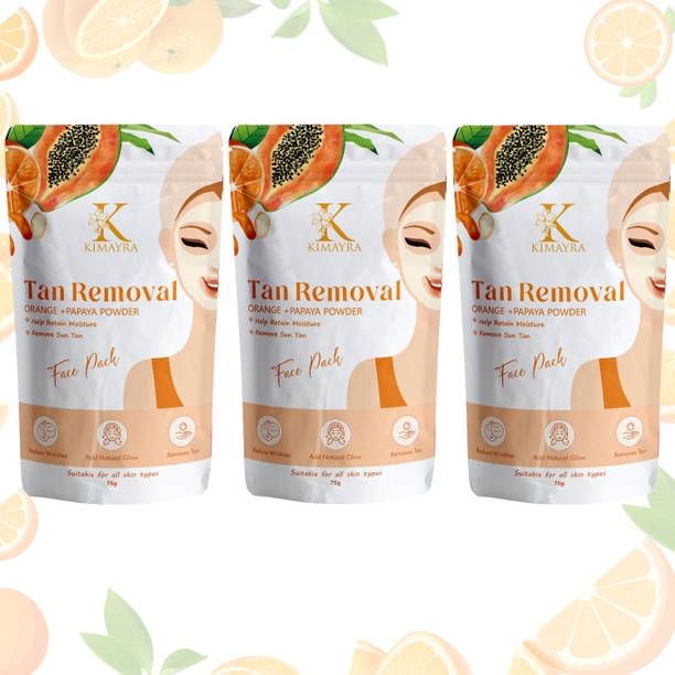 KIMAYRA Organic Orange Peel+Papaya Face Pack Powder For Brighter Skin Tone, Oil Control