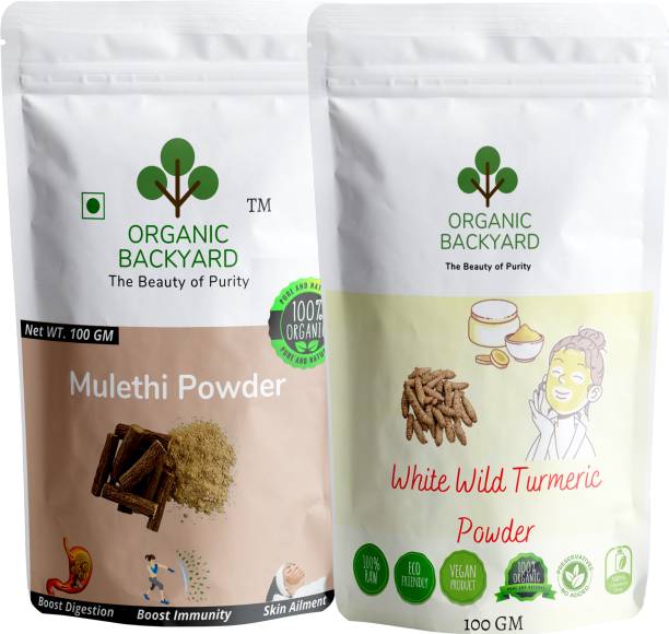 Organic Backyard 100% Natural Mulethi and white wild turmeric powder
