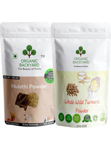 Organic Backyard 100% Natural Mulethi and white wild turmeric powder