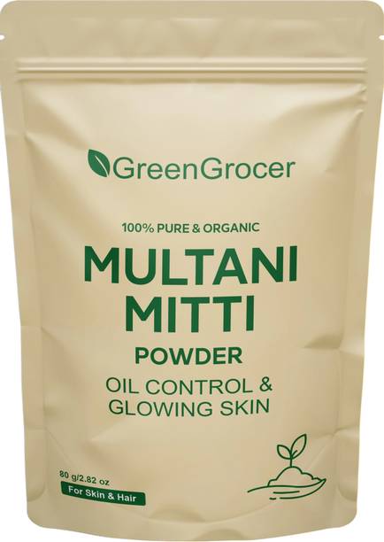 GreenGrocer Natural Multani Mitti Powder For Glowing Skin & Hair