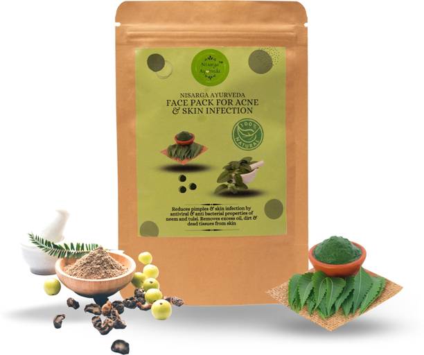 NISARGA AYURVEDA Acne Pimple Skin Infection Clearing Face Pack For Dry, Oily Skin for Men, Women