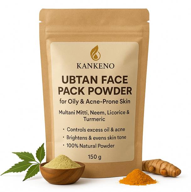 KanKeno Ubtan Face Pack Powder for Oily & Acne Skin | Multani, Neem, Licorice & Turmeric