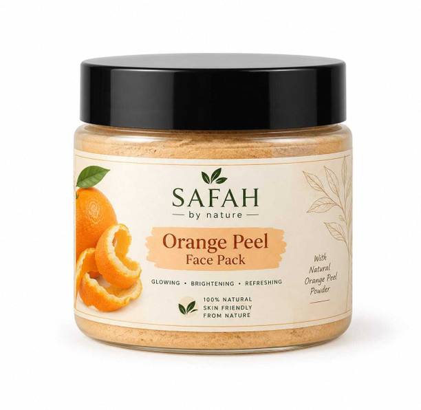 SAFAH BY NATURE Orange Peel Face Pack | Natural Orange Peel Powder for Glowing & Radiant Skin