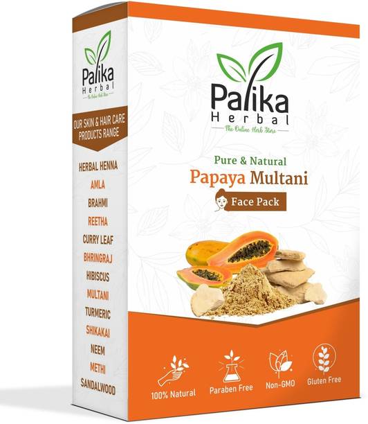 Palika Herbal Papaya & Multani Mitti Mix Face Pack Powder For Face and Skin GLow