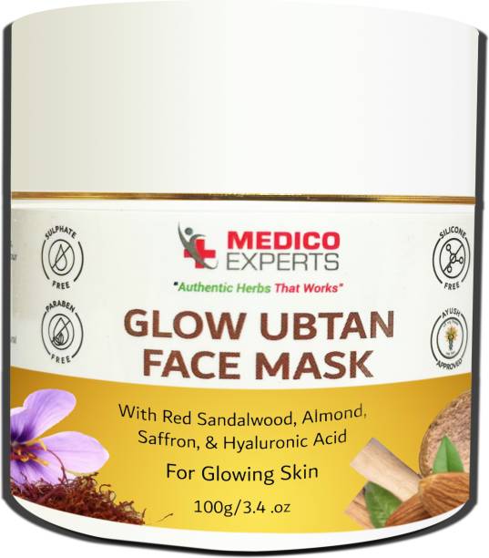 MedicoExperts Glow Ubtan Face Mask for Glowing Skin | Made with 12 herbs Ayush Approved cream