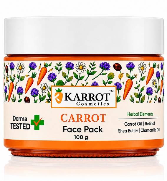 Karrot Cosmetics Carrot Face Pack for Glowing Skin, Tan Removal & Skin Brightening Herbal | Mask