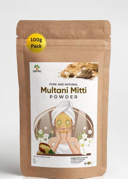 Trivang Pure & Natural Multani Mitti Powder| Bentonite Clay | Great For Hair, Face, Skin