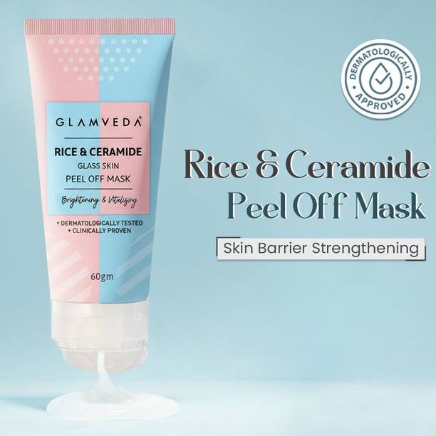 GLAMVEDA Korean Rice & Ceramide Glass Skin Peel off Mask For Instant Brightening Skin