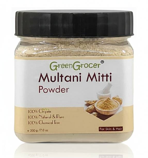 GreenGrocer 100% Pure Natural Multani Mitti Powder (Organic Fuller's Earth/Bentonite Clay)