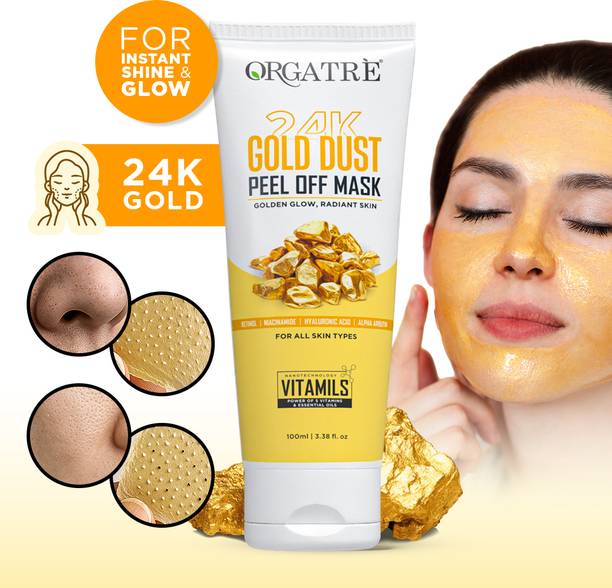 Orgatre 24K Gold Peel Off Mask for Glowing, Bright & Radiant Skin – Blackhead Remover