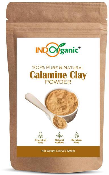 Indo Organic Natural Calamine Clay Powder-Skin Care Solution for Acne, Itching & Redness