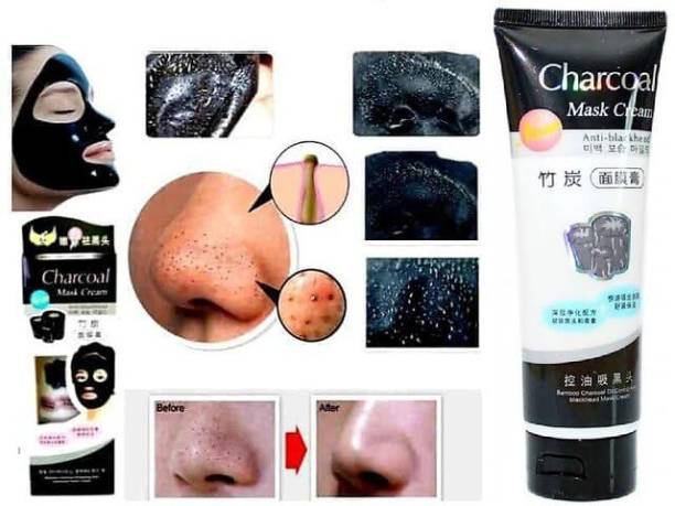 CHARCOAL MASK CREAM Activated Charcoal Mask Remove Blackhead Glow Face ke liye Mask 100 % Natural