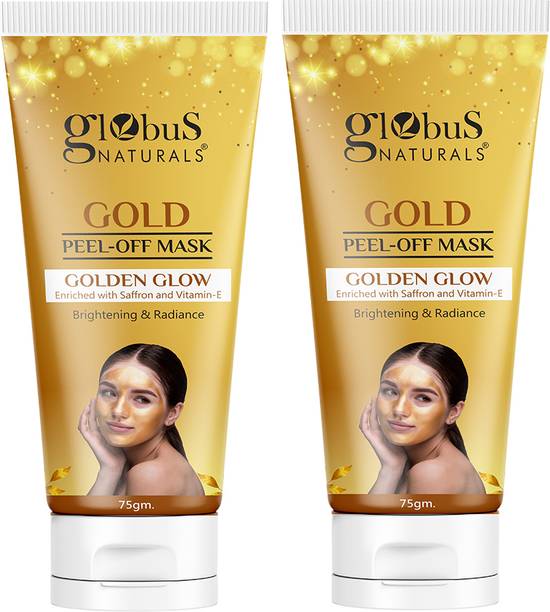 ग्लोबस नैचुरल्स Gold Peel OffMask For Golden Glow, Enriched with Saffron & Vitamin-E,
 Pack of 2
