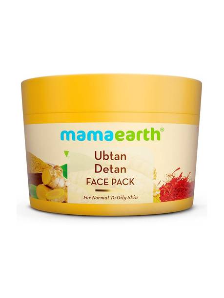 Mamaearth Ubtan Detan Face Pack with Turmeric & Natural Saffron for Normal to Oily Skin