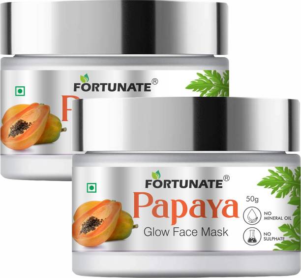 FORTUNATE Papaya Face Pack | Anti - Blemish & Pigmentation | For Glowing Skin | Pack of 2