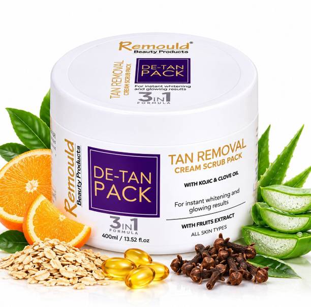 Remould Beauty Products Tan Removal Cream Scrub Pack With Kojic & Clove Oil