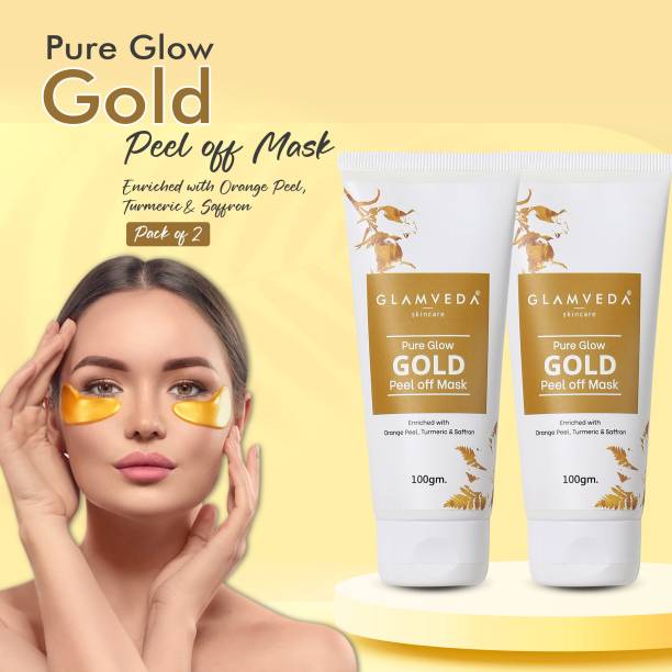 GLAMVEDA Pure Glow Anti Pollution With Gold Peel Off Mask Pack Of 2