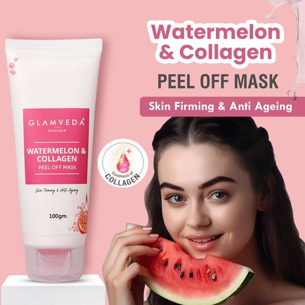 GLAMVEDA Watermelon & Collagen Skin Firming & Anti Ageing Peel off Mask | Paraben Free