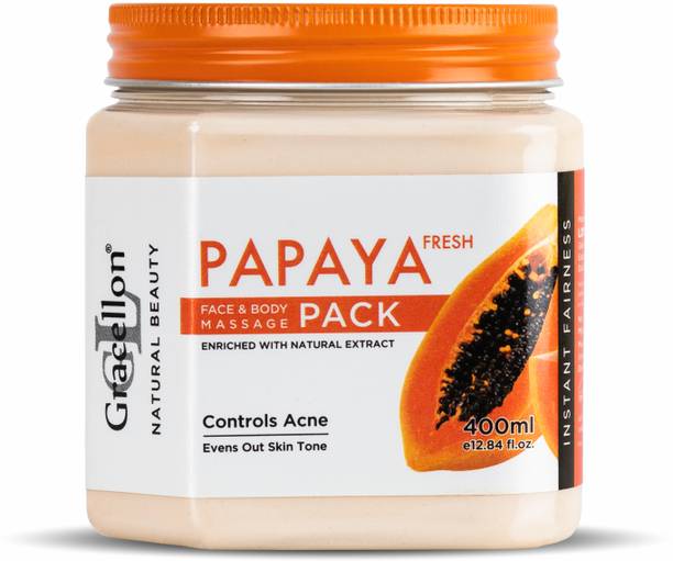 Gracellon Papaya Fresh Face & Body Massage Pack | Brightens Skin Tone | Reduces Dark Spots
