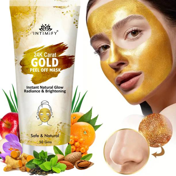 INTIMIFY Gold Peel Off Mask | Contains 24K Gold | Reduces Blackheads, Fine Lines