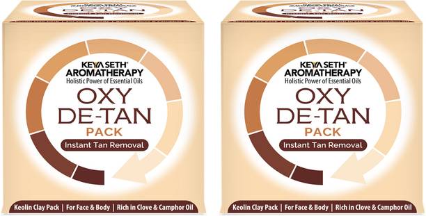 KEYA SETH AROMATHERAPY Oxy De Tan Removal for Glowing&Lighting oil Control, Anti Acne&Pimples Blemishes Pigmentation De Tan pack for Face&Body-No Ammonia & Blech.