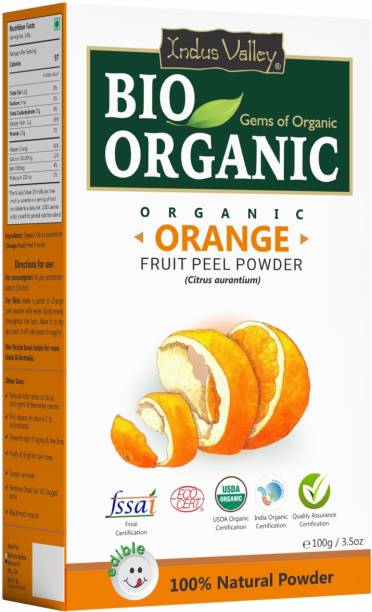 Indus Valley BIO Organic Natural Orange Peel Powder For Skin Whitening Face, Skin & Hair Care
