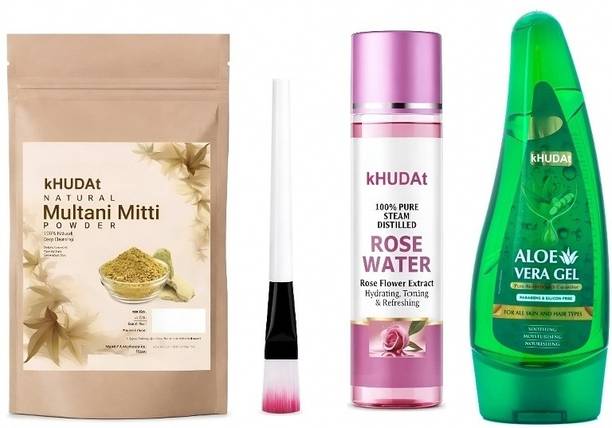 kHUDAt 100% Pure & Natural Multani Mitti Face Pack with Rose Water