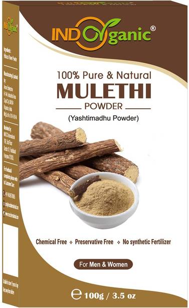 Indo Organic Natural Mulethi Powder (Licorice Powder) For Body, Skin Whitening and Hair