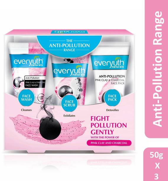 एवरयुथ Naturals Anti Pollution face wash, scrub & face pack 50gm combo Pack